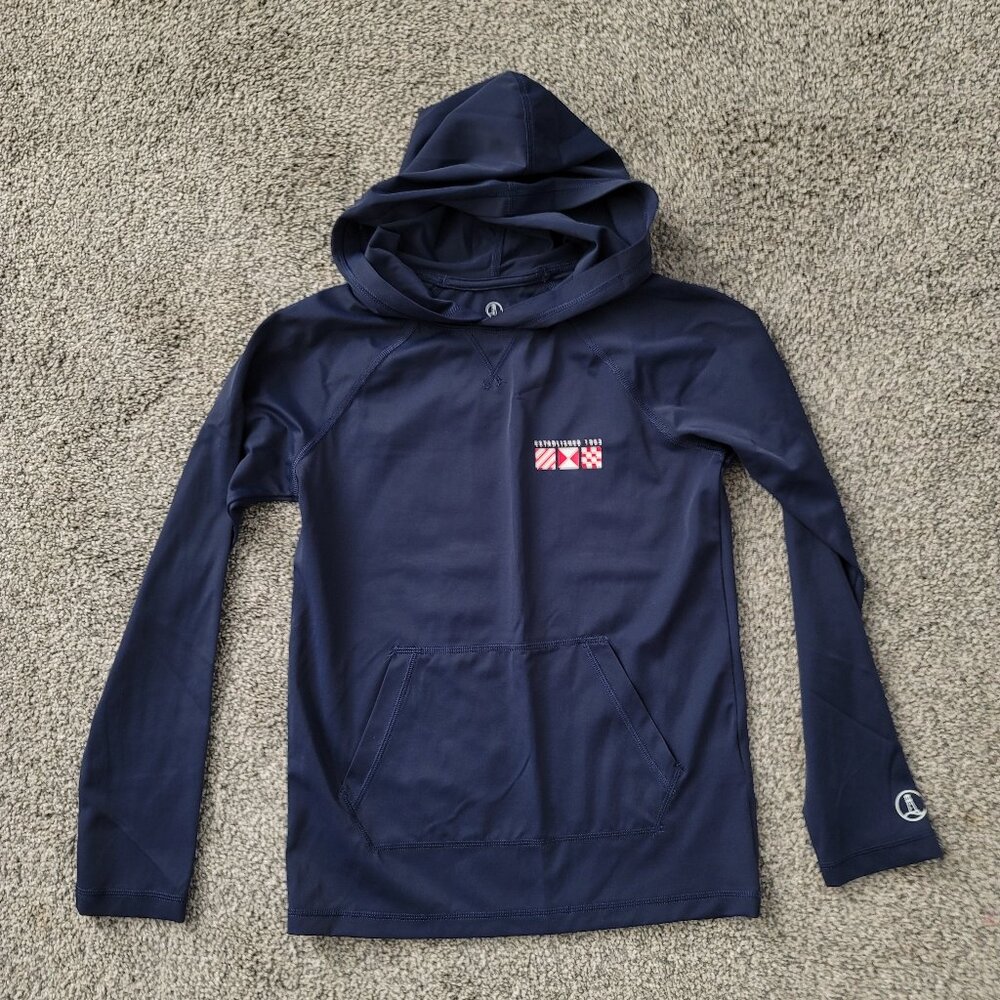 Lands End Kids Navy Long Sleeve Shirt Hoodie Nylon/Spandex size 8 Small